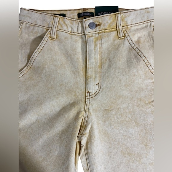 NWT Wild Fable High Rise Utlity Jeans Light Yellow Wash Size 2 - Picture 6 of 9